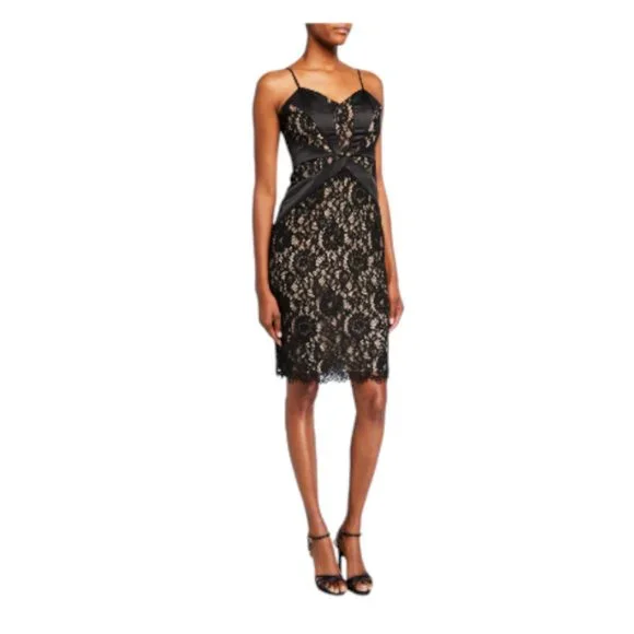 Parker Black Mia Sweetheart Lace Combo Dress - Picture 1 of 10